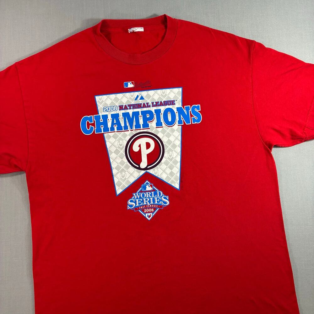 Philadelphia Phillies 2008 NL Champions World Series T-Shirt Adult XL Red MLB